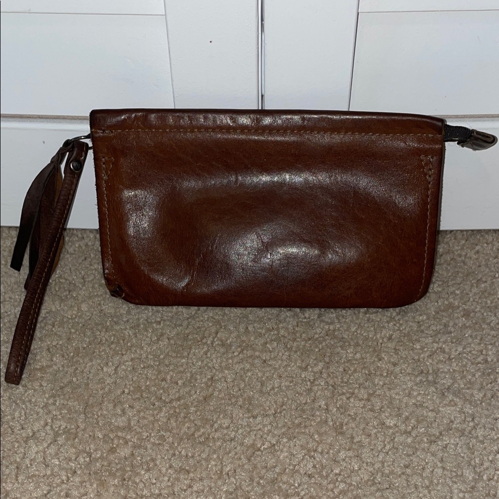 Rough & Tumble Saddle Brown Leather Clutch Wristlet EDC Wallet - Picture 4 of 6